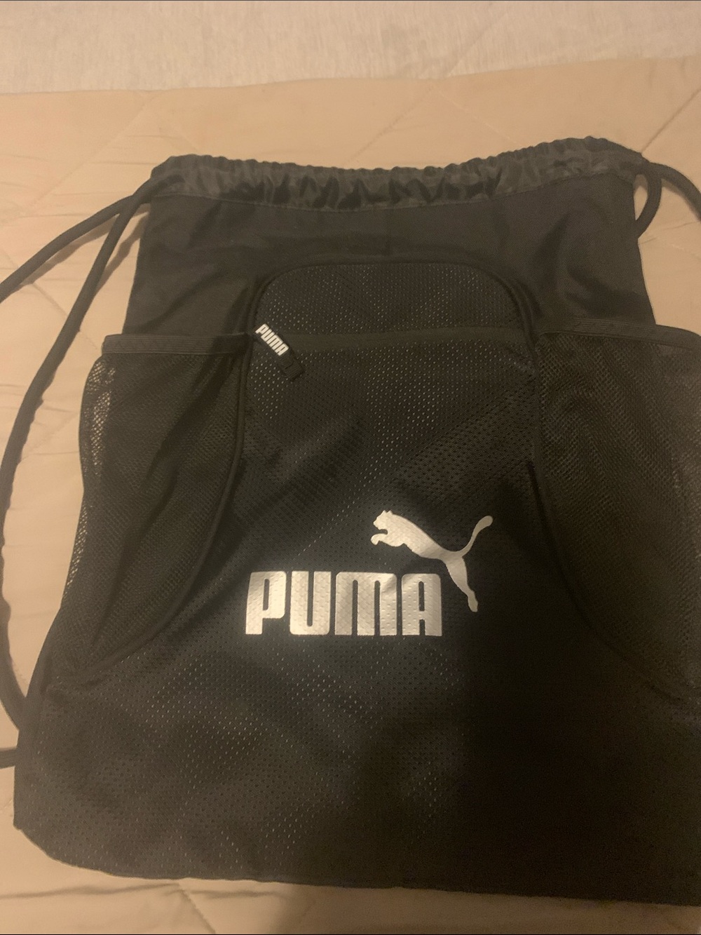 PUMA Black Drawstring Gym Bag